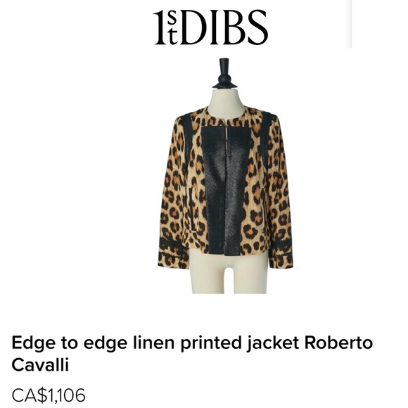 ROBERTO CAVALLI Leopard Print Edge to Edge Linen Jacket in Sz 38 US 2-4 - Picture 13 of 13